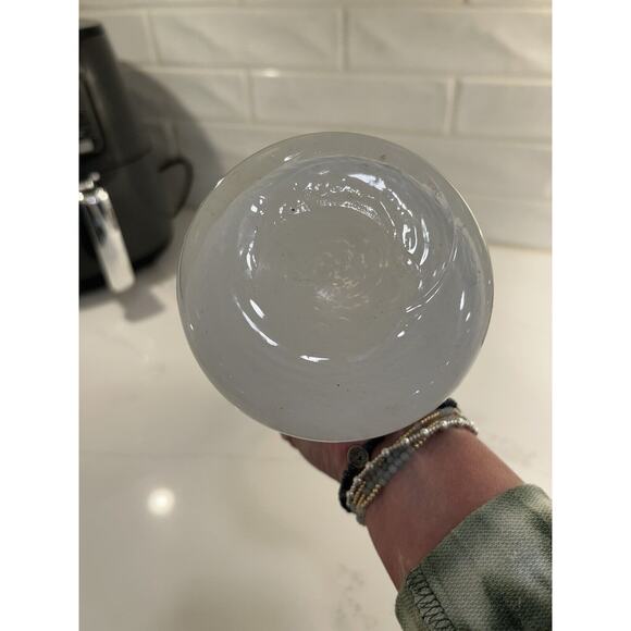 Jack In The Pulpit Vase White Splatter 15”‎ Hand Blown Art Glass - Picture 6 of 16